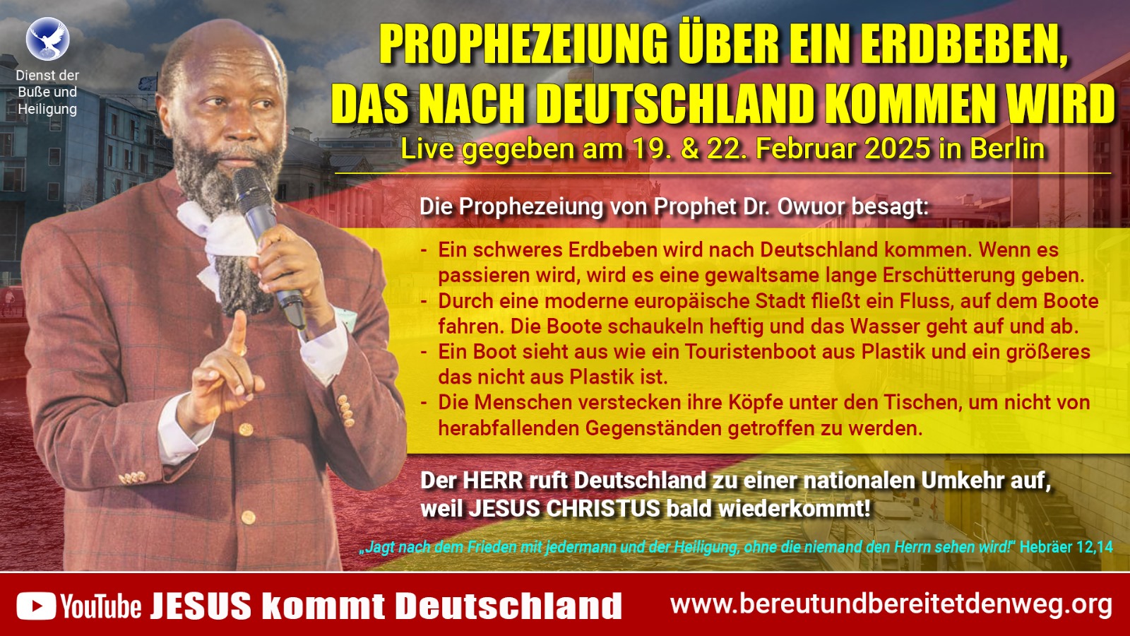 Prophezeiung eines massiven Erdbebens, das nach Deutschland kommt | 20. Februar 2025